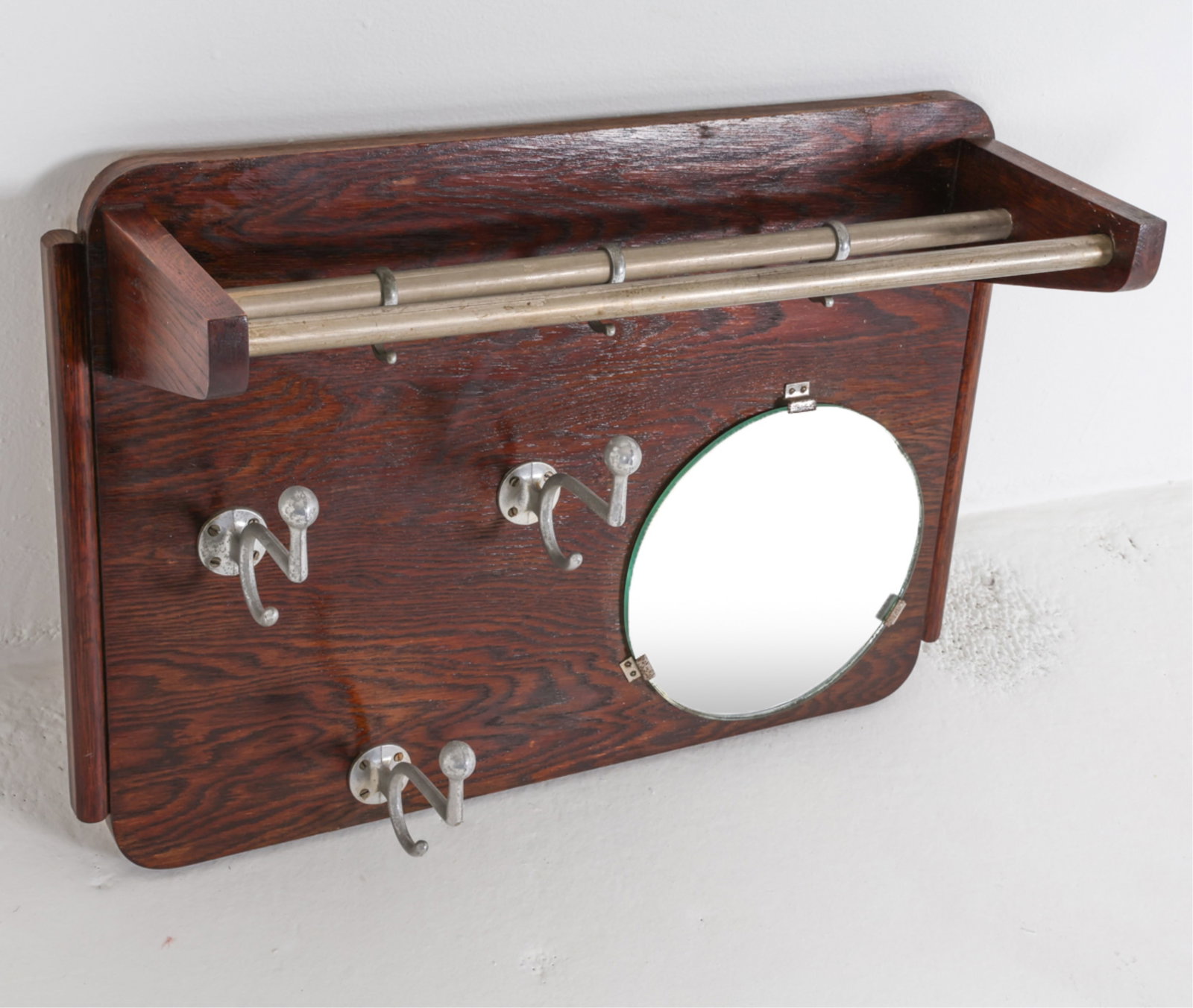 ART DECO OAK COAT RACK C.1930'S (1 of 10)