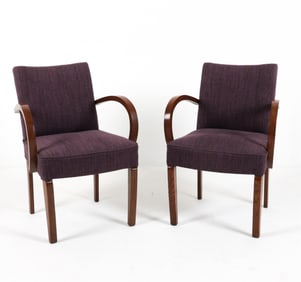 (2) JULES LELEU STYLE ART DECO ARMCHAIRS