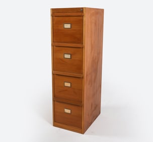 VINTAGE WOODEN FILING CABINET, CIRCA 1970'S