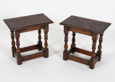 PAIR OF OAK SIDE TABLES