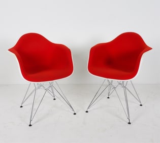 (2) EAMES PLASTIC 'DAR' ARMCHAIRS FROM VITRA