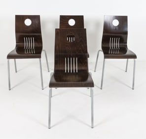 (4) BRUNEAU BENTWOOD CHAIRS