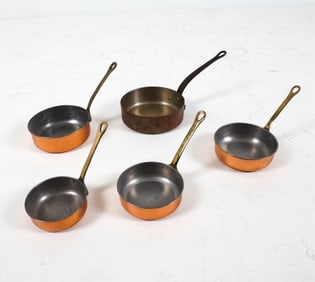 (5) FRENCH NESTING COPPER POTS