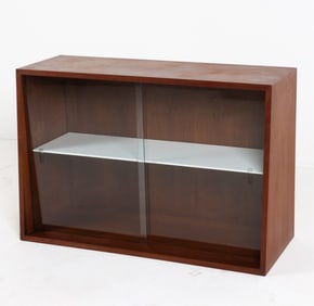 MID-CENTURY BOOKCASE W/ GLASS DOORS, C.1970'S