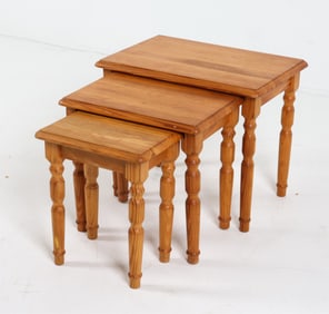 CONTEMPORARY PINE NESTING TABLES