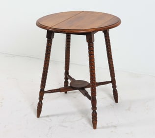 OAK BOBBIN TURNED SIDE TABLE