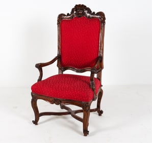 REGENCY CARVED 'FAUTEUIL A LA REINE' ARMCHAIR
