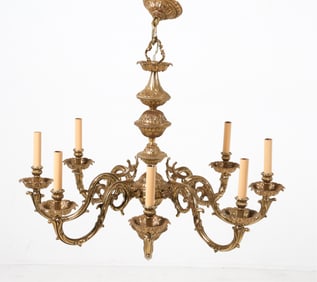 NEOCLASSICAL STYLE BRASS CHANDELIER