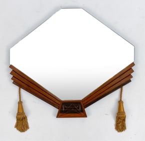 DUTCH OAK & COROMANDEL ART DECO STYLE MIRROR