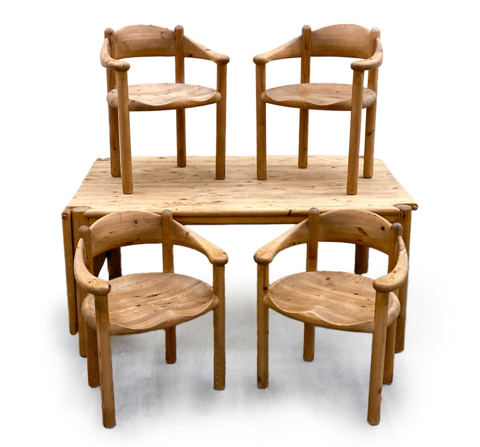 ATTR. DAUMILLER PINE DINING TABLE & (4) CHAIRS (1 of 20)