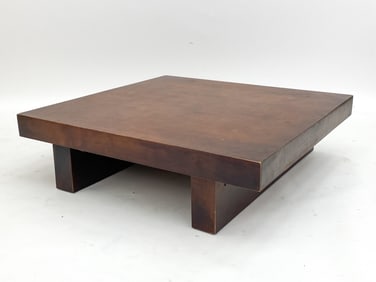 DUTCH BRUTALIST WALNUT LOW COFFEE TABLE