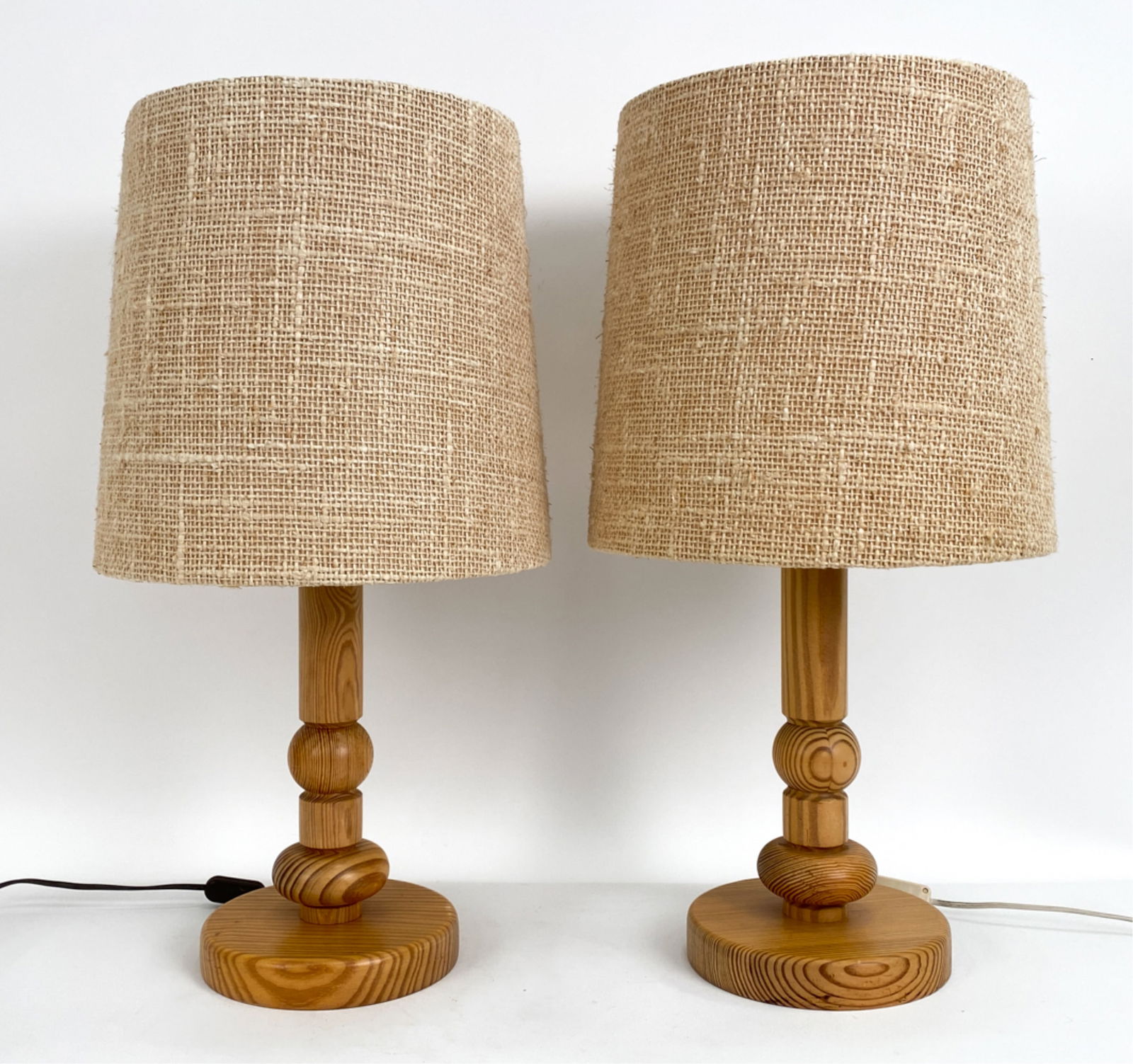 TEMDE SWEDISH PINE TABLE LAMPS C. 1970'S (1 of 11)