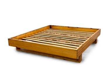 DUTCH ATE VAN APELDOORN PINE BED FRAME CIRCA 1970