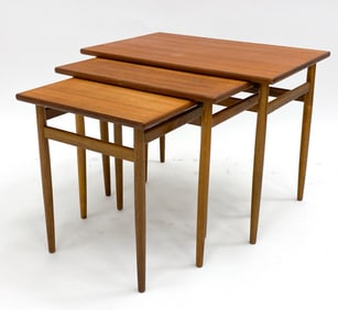 (3) SWEDISH TEAK NESTING TABLES C.1960'S
