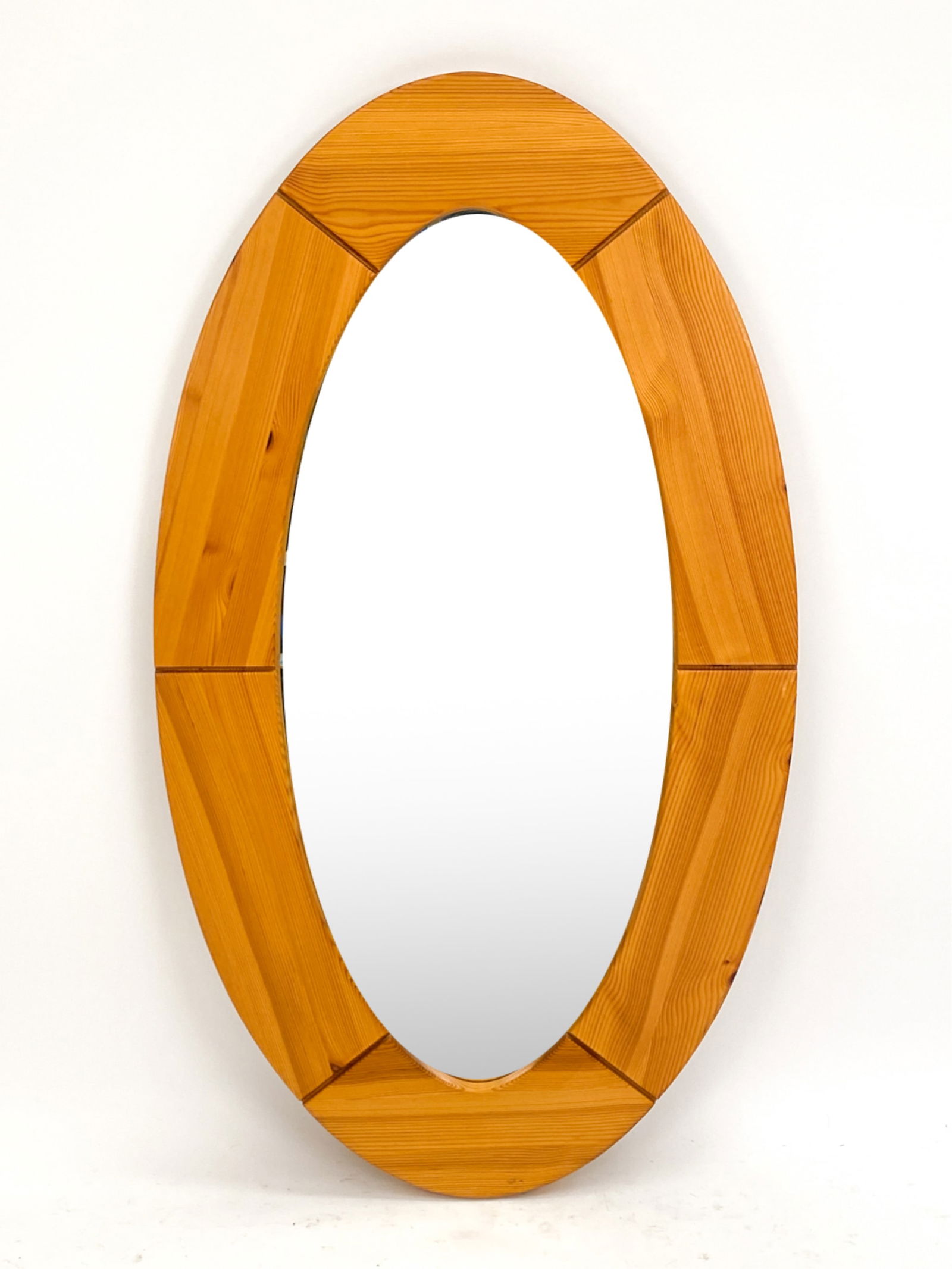 SWEDISH PINE GLAS MASTER MARKARYD OVAL MIRROR (1 of 5)