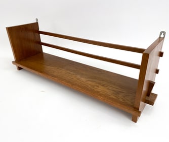 DUTCH BRUTALIST OAK WALL SHELF C.1970'S