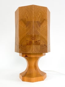 SWEDISH PINE OCTAGONAL TABLE LAMP.C.1970'S