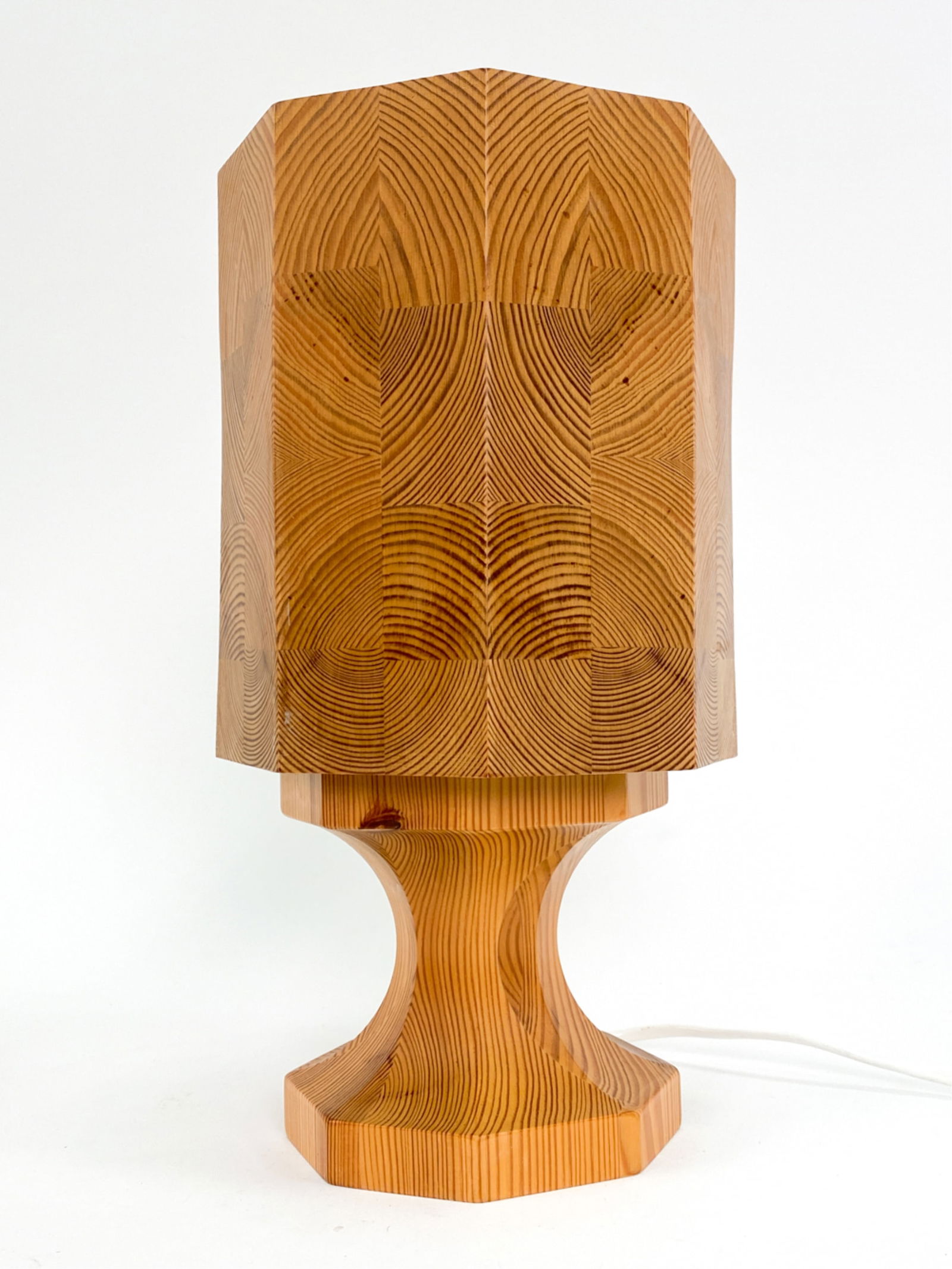 SWEDISH PINE OCTAGONAL TABLE LAMP.C.1970'S (1 of 10)