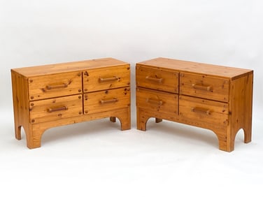 PAIR CHRISTIAN LANGESTROM SWEDISH PINE CHESTS