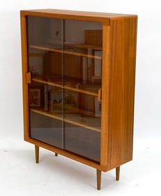 DYRLUND DANISH TEAK BOOKCASE CABINET C.1970'S
