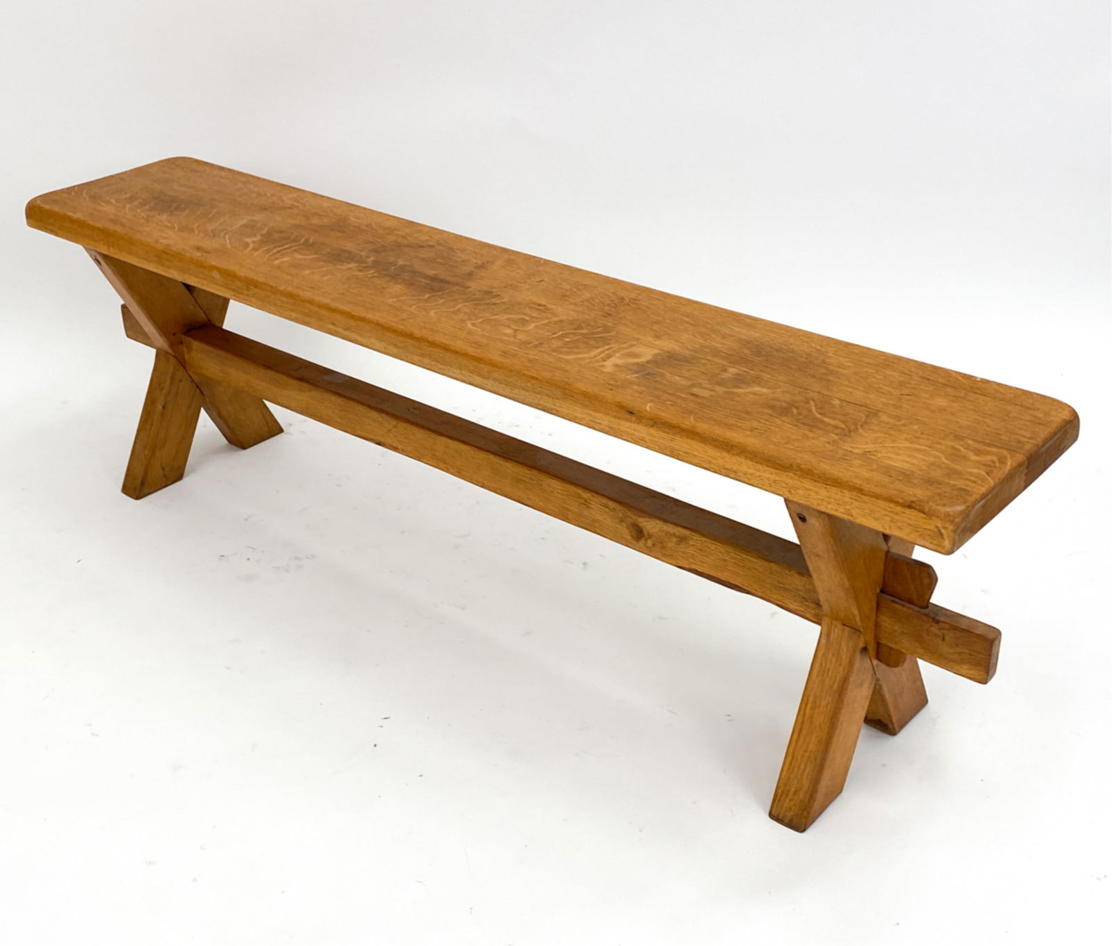 VINTAGE RUSTIC DUTCH OAK BENCH C.1950'S (1 of 10)