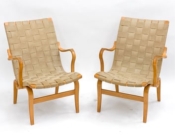 BRUNO MATHSSON 'EVA' BIRCH LOUNGE CHAIRS C.1970S