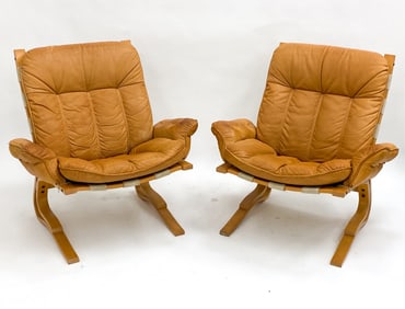 ATTR. EINAR HOVE SKYLINE LEATHER EASY CHAIRS