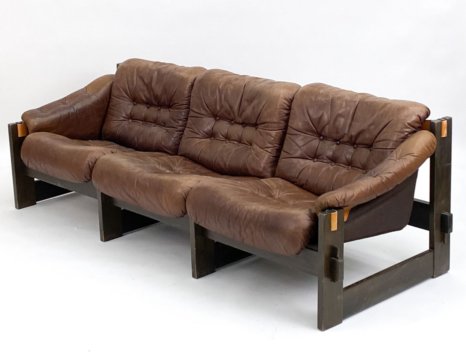 PERCIVAL LAFER STYLE LEATHER SOFA C.1970'S (1 of 10)