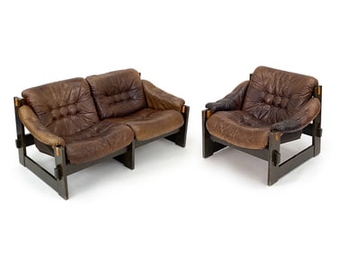 PERCIVAL LAFER STYLE SOFA & CHAIR SUITE C.1970'S