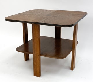 DUTCH ART DECO OAK & COROMANDEL SIDE TABLE