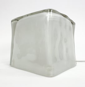 IKEA IVIKEN GLASS ICE CUBE TABLE LAMP C.1990