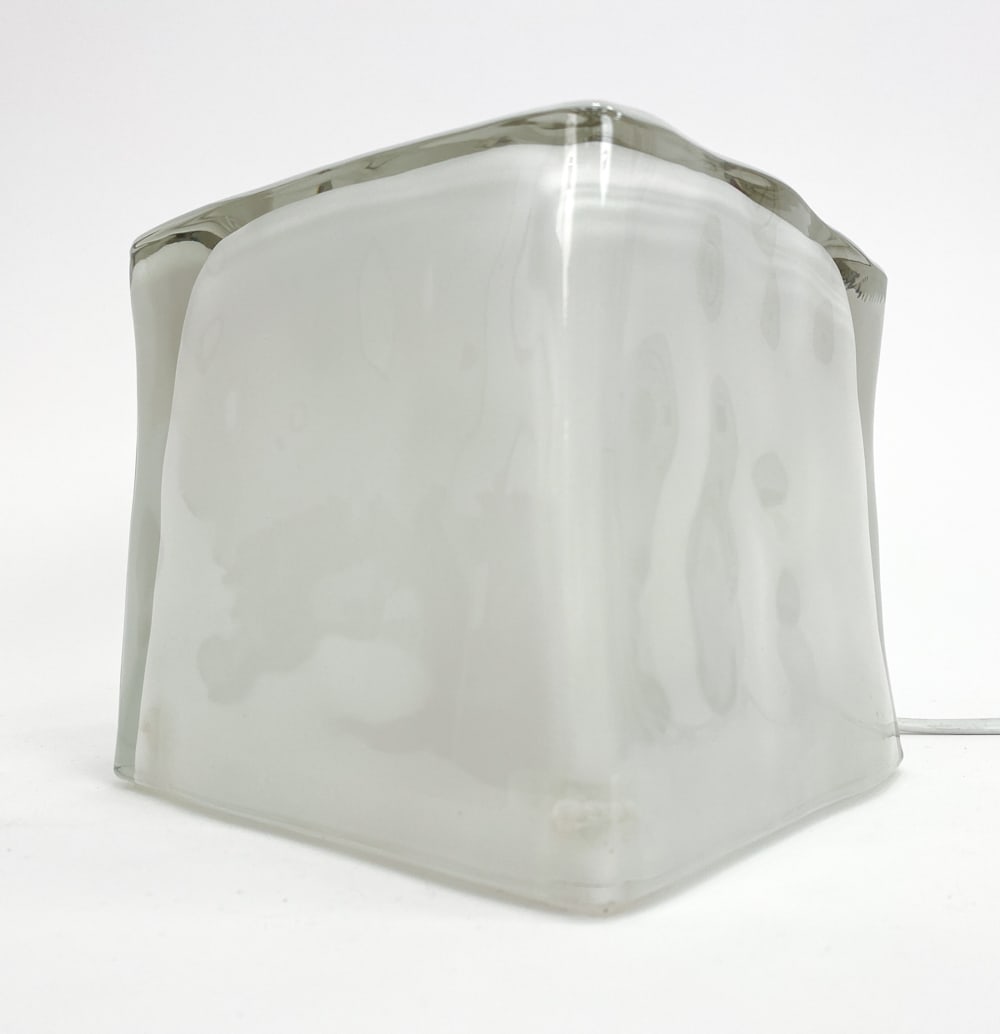 IKEA IVIKEN GLASS ICE CUBE TABLE LAMP C.1990 (1 of 12)