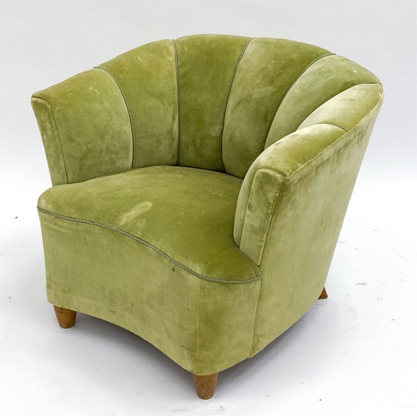 SWEDISH CHANNEL BACK BANANA STYLE CHAIR C.1940'S (1 of 14)