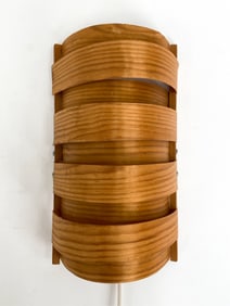 HANS-AGNE JAKOBSSON PINE VENEER WALL SCONCE 1970'S