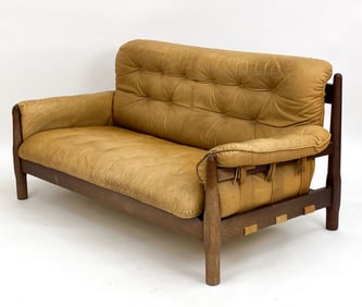 LAFER STYLE BRAZILIAN BRUTALIST LEATHER LOVESEAT