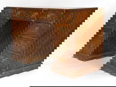 CAMPAIGN STYLE KNEEHOLE DESK C.1970'S