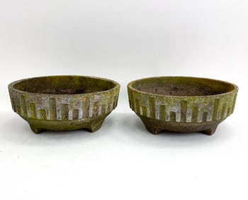 BRUTALIST CEMENT GARDEN PLANTERS C.1970'S