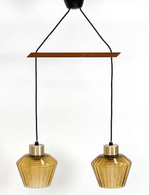 ATTR. FAGERLUND AMBER GLASS PENDANT LAMP C.1950'S