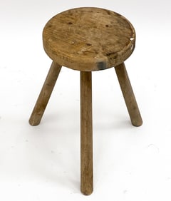 DUTCH RUSTIC OAK MILKSTOOL C.1950'S