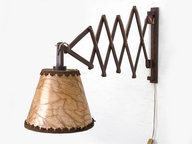 DUTCH OAK SCISSOR WALL LAMP C.1970'S