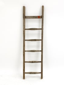ANTIQUE DUTCH RUSTIC OAK LADDER