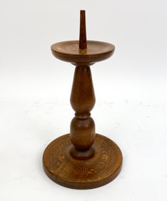 DANISH TURNED OAK CANDLE HOLDER C.1970'S