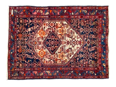 HAND KNOTTED MOROCCAN WOOL RUG C.1970'S