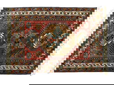 KAZAK HANDKNOTTED WOOL AREA RUG, 20TH C.