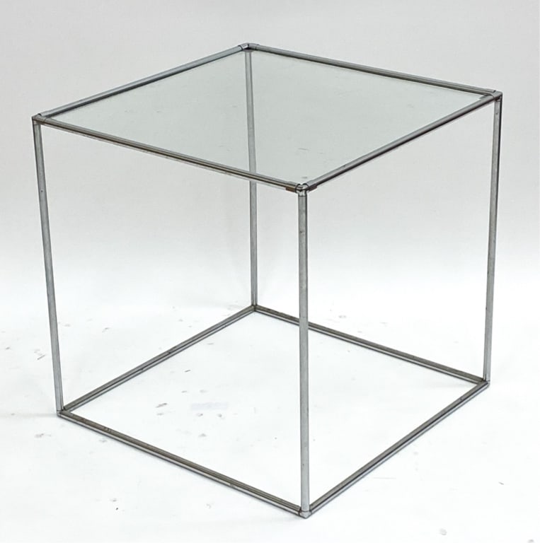 ATTR. POUL CADOVIUS CHROME & GLASS SIDE TABLE (1 of 6)