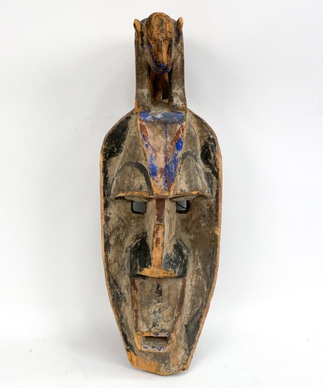 CARVED WOOD BURKINA FASO AFRICAN BOBO MASK (1 of 11)