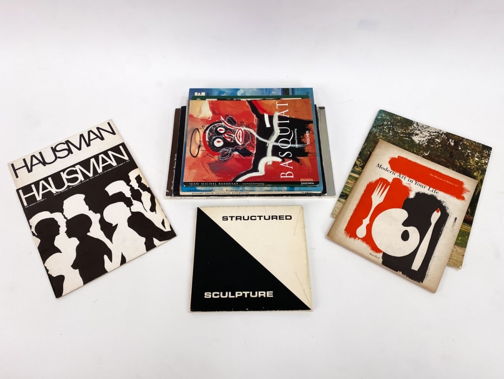 (11) MODERN ART & SCULPTURE BOOKS: (11) Art & Sculpture books/exhibition catalogues focusing mostly on Mid-Century. Grouping includes: Modern Art in Your Life 1949 MoMA exhibition catalogue featuring a Paul Rand cover, Stuart Davis mem