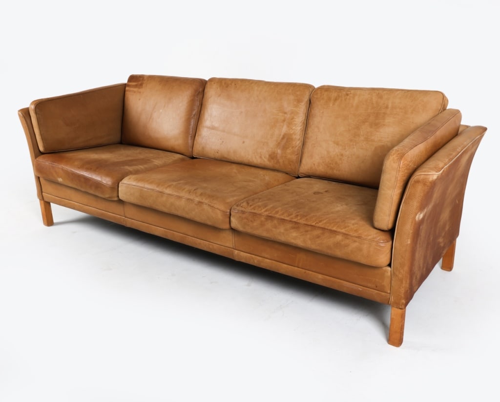 ATTR. MOGENS HANSEN DANISH LEATHER SOFA C.1960'S (1 of 19)