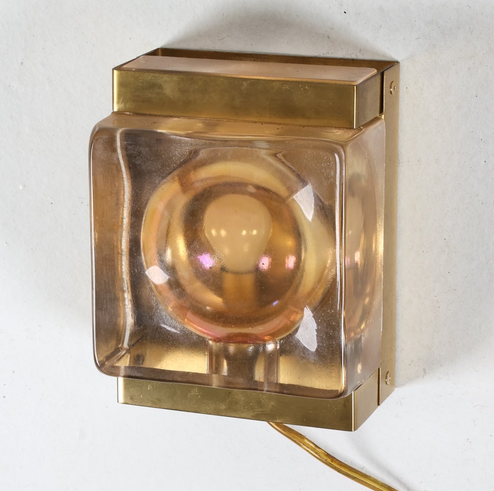 VITRIKA 'MARITIM' BRASS AND GLASS WALL SCONCE (1 of 13)