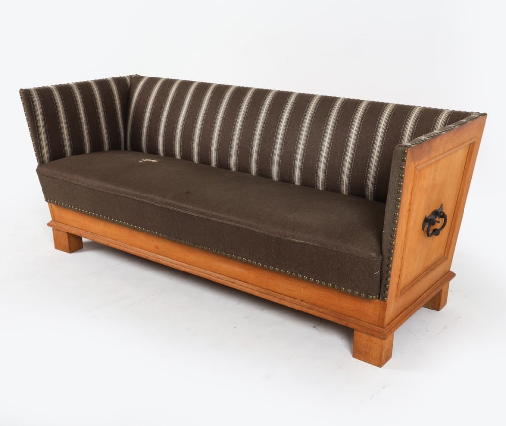 DANISH OAK & WOOL SOFA C.1960'S (1 of 17)